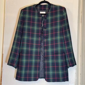 Preston & York Tartan Plaid Single-Breasted Blazer Jacket| Size 8-NWOT